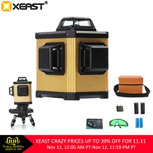XEAST XE-93G, электронный Нивелир, 12 линий, 3D лазерный уровень, высокая точность, зеленый лазерный уровень, литиевая батарея, перекрестная линия