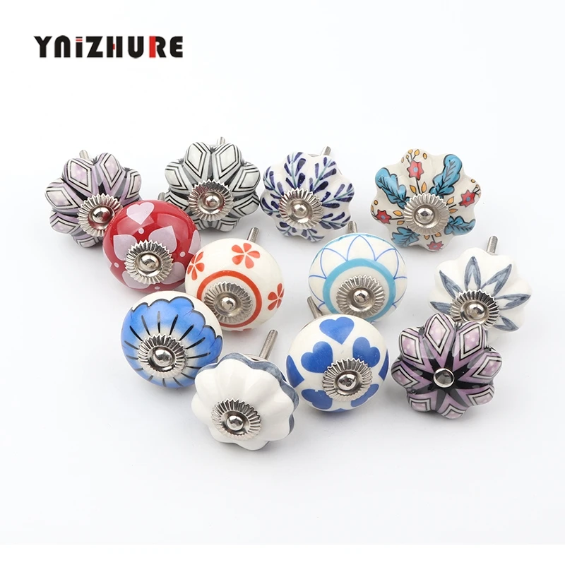

1pc Ceramic Door Drawer Handles Pumpkins Knobs Europe Ceramic Cabinet Cupboard Handles Pull Drawer Dresser Knobs pulls