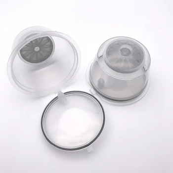 

New 4 Pcs/Set Crystal Coffee Capsule Plstic Refillable Capsule Reusable 200 Times With Spoon