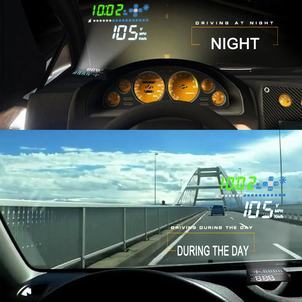 Универсальный 3," автомобиль A3 Hud Дисплей с OBD2 более Скорость Предупреждение Plug& Play автомобиля Скорость двигателя Скорость Температура воды