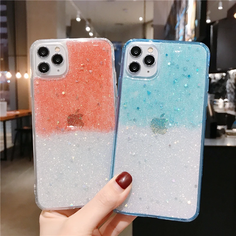 Cinda- For iPhone 11 Case Glitter Bling Candy Color Pro Max 7 8 8Plus Xs XR Luxury Phone Cases Soft Back Cover |