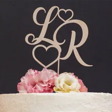 Романтические индивидуальные инициалы Любовь Сердце топперы на свадебный торт помолвки пары вечерние события украшение для свадебного торта сувениры