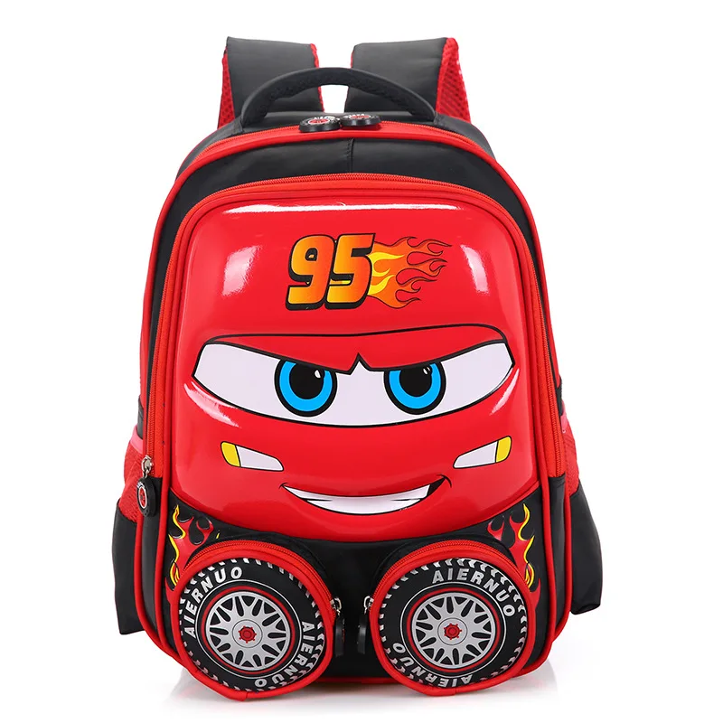 Disney Cartoon Cars 95 Backpack Bags For Boys Large Capacity Cute Handbags Student Waterproof Schoolbags Children Travel Package