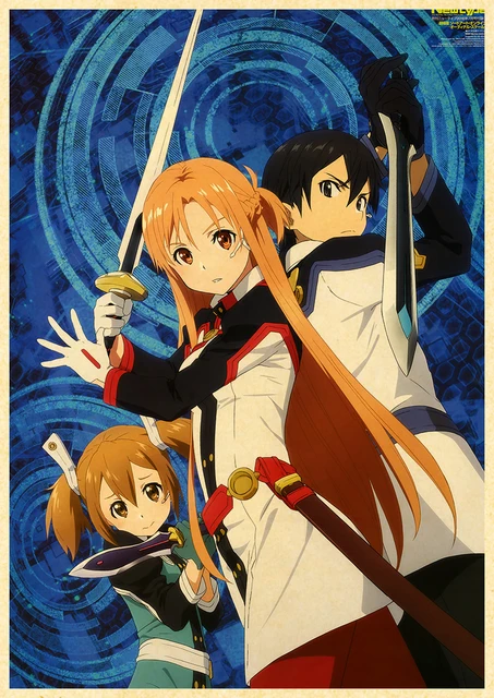 Quadro Emoldurado Poster Sword Art Online Personagem Anime