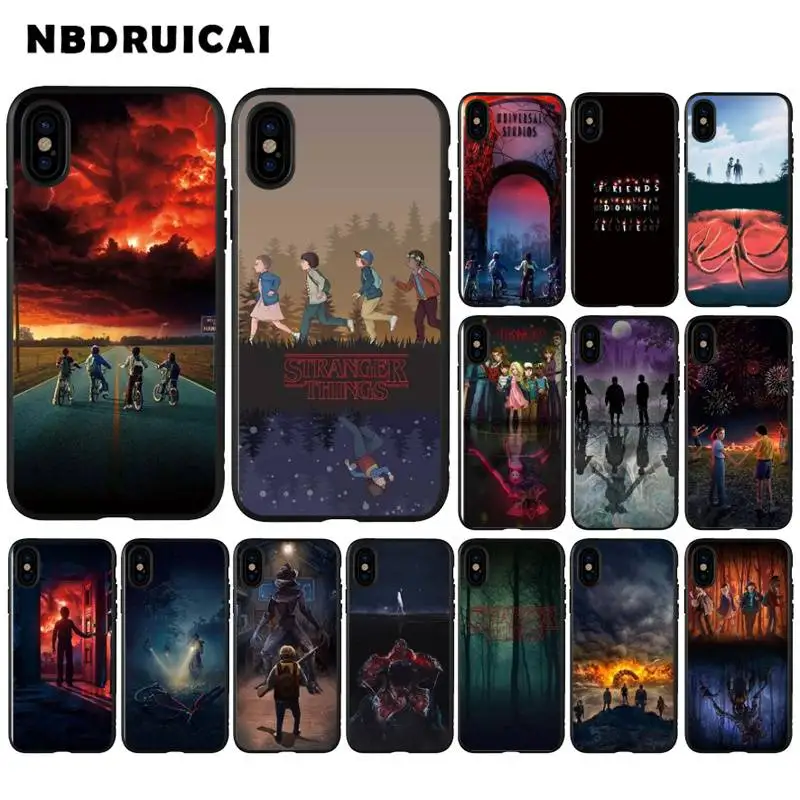 

NBDRUICAI strange things Smart Cover Black Soft Shell Phone Case for iPhone 11 pro XS MAX 8 7 6 6S Plus X 5 5S SE XR case