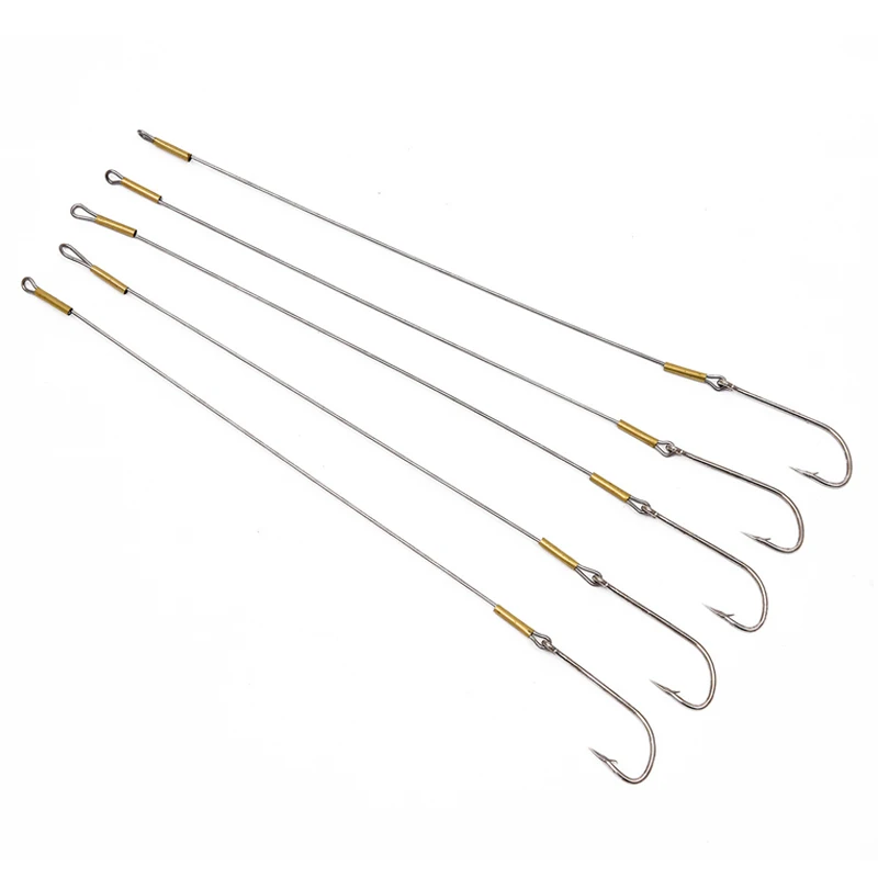 5pcs 27cm 4.3g Bold Steel Wire Anti-bite Large Stainless Steel Quick Change Fishhook Deep Sea Boat /Trolling Fishing Tackle