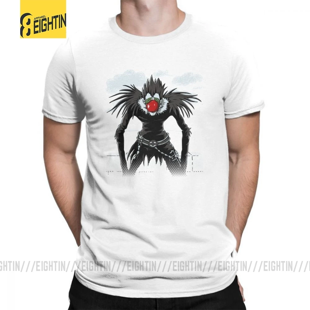 Футболки с надписью "Death Note", "Ryuk Magritte", хлопок, новейшие, с коротким рукавом, классические футболки, мужские, размера плюс, с принтом, простой стиль - Цвет: Белый