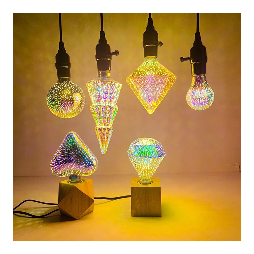Led電球 花火ランプ クリスマス 木 色 3d装飾 エジソンスターe27 6w ヴィンテージ ハート パーティー用自作デコレーション Aliexpress