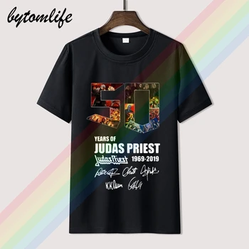 

Judas Priest 50th Anniversary 1969 2019 T-shirt Black-Navy Short for Men-Women