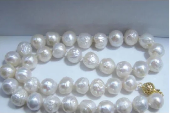 > благородный jewelr baroque-luster-AAA-18-11-12-MM-NATURAL-Freshwater Южно-море-белое ожерелье из искусственного жемчуга ожерелье 925 серебро