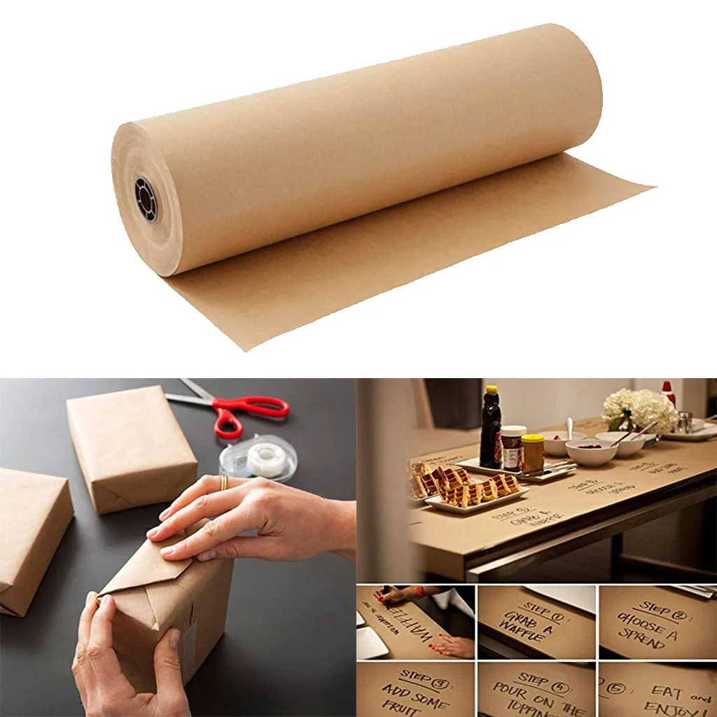 Brown Jumbo Kraft Paper Roll Gift Wrapping Floor Covering Parcel Crafts Postal Wall Art Ideal for Packing Shipping Bulletin Boards Moving Made in The USA 175 18 x 2100 Table Runner 