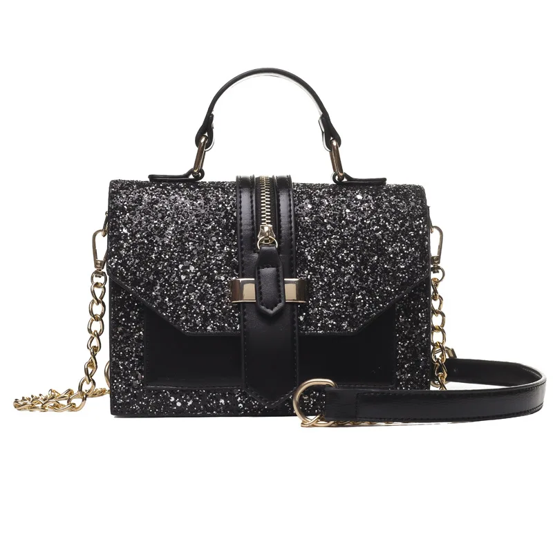 

Fashion sequin bag diagonal bag wild lady 2020 bag spring and summer new texture small square bag women's handbag