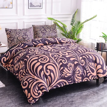 

KUNQ Bedding Set Bed Queen Sheet Duvet Cover Pillow Case 3d Digital Printing Flowers And Butterfly Hotel Bedding Home Textiles