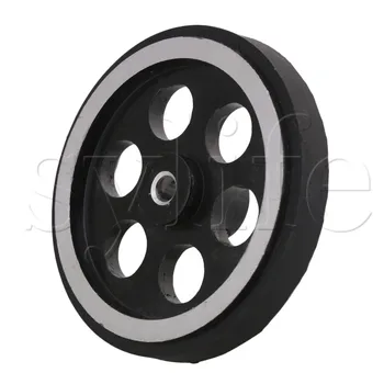 

20x0.5cm Aluminum Rubber Rotary Encoder Wheel for Measuring Black Silver