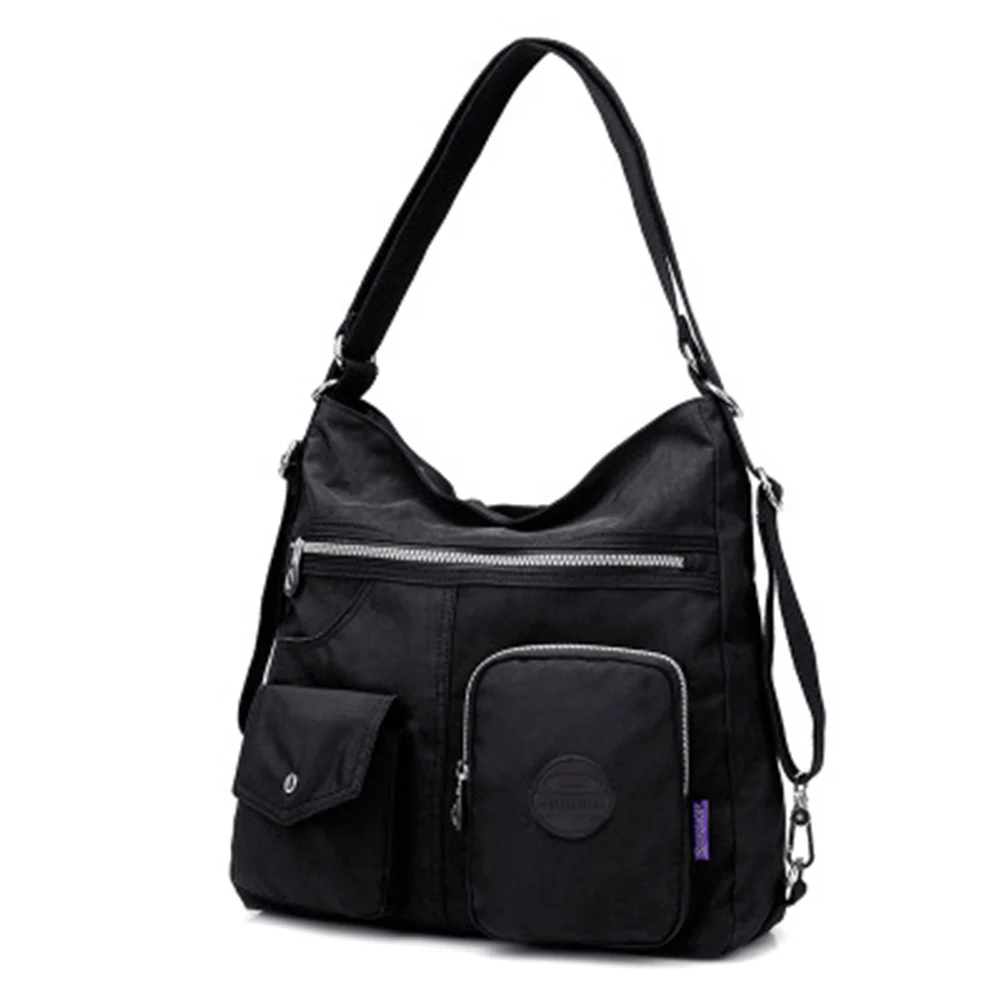 Multifunctional Travel Bags Women Big Bags Nylon Waterproof Shoulder Bags Large Capacity Female Pockets Travel Bags High Quality - Цвет: Черный