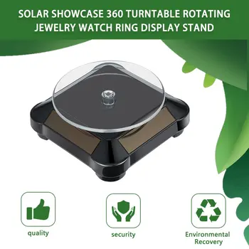 

Latest Fashion Solar Showcase 360 Turntable Automatic Rotary Jewelry Bezel Cases & Displays Stand For Necklace Bracelet Watch