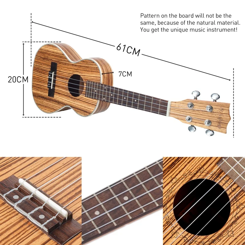 Прямая поставка-Наоми укулеле гитара акустическая Ukelele zebravwood 15 Лада 4 струны гитара укулеле 21 музыкальный струнный инструмент