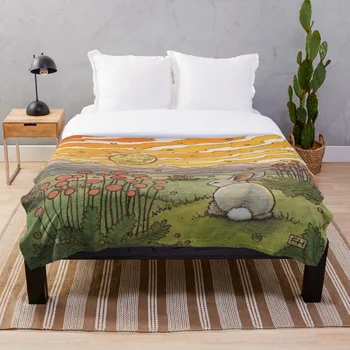 

Soft Blanket for Bed Sherpa Flannel Fleece Blanket Home Travel Sofa Soft Throw Blanket Bunny Sunset