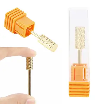 

Cylindrical Nail Drill Bit Gold Color Electric Grinding Head Nail Polish Manicure Pedicure Machine Machine Tool For Dead Skin