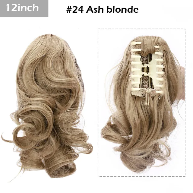 S-noilite Syntheitc Big Grab Ponytail Hair Extension Claw Clip In Ponytail Extension Hair Fake Hairpiece For Women Daily Party 12-1379