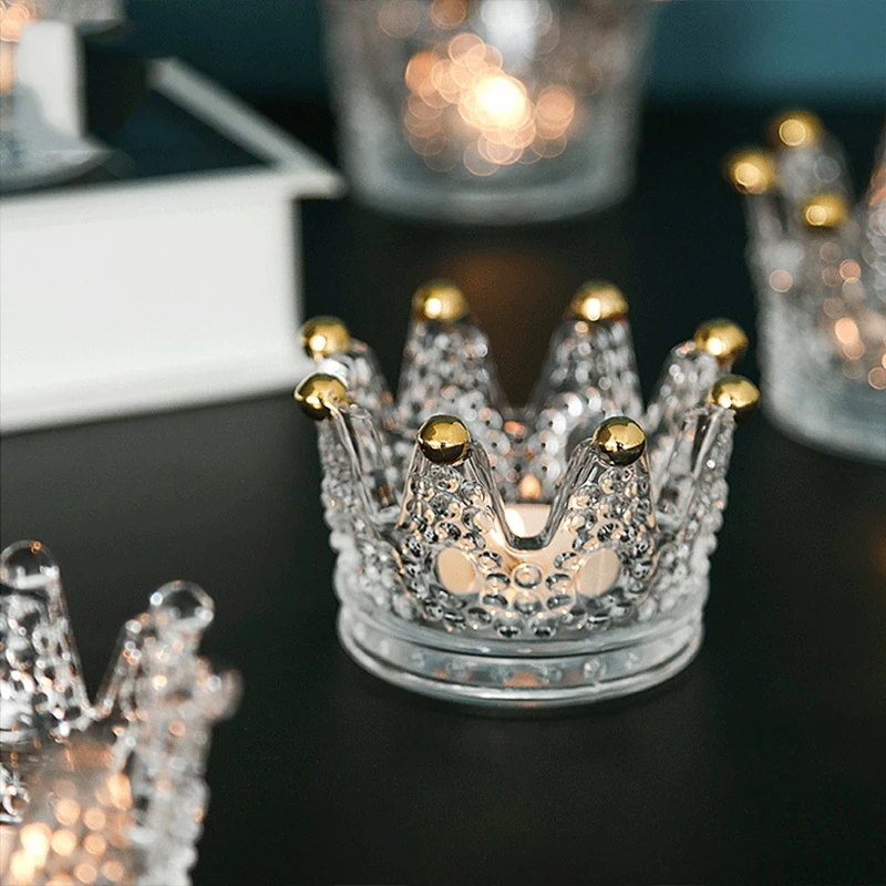 Strongwell Европейская Корона золотые украшения ожерелье кольцо для хранения блюдо стекло Тиснением Лампы для подсвечника роскошный Декор для дома