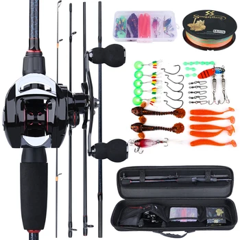 LOW PRICE ❤️ Sougayilang Portable Travel Fishing Combo 1.8-2.4m Casting Fishing Rod and 18+1BB Reel Combo Fishing Line Lures Bag Accessories - discount item 50% OFF Sports & Entertainment