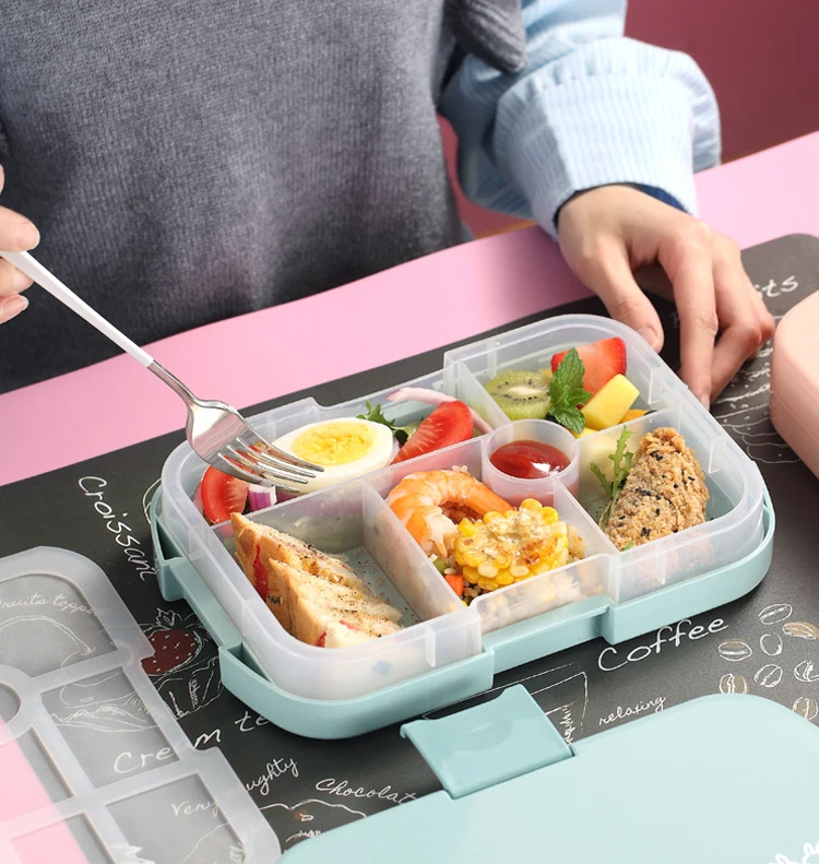 Multiple Grids Lunch Box Microwave Safe Leakproof 920ml Container Sadoun.com