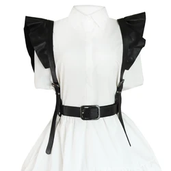 Leather Belt Sexy Harness Girdle Punk Decorative All-match Suspenders Straps Waist Seal Female Ruffled Shoulders Lace Waist Belt