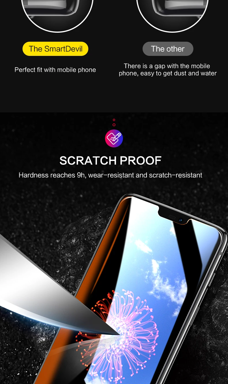 SmartDevil Non-full Coverage Screen Protector For OnePlus 10T 9RT 9 9R 8T 7T 7 ACE Tempered Glass 6 6T 5 5T HD Anti Fingerprint