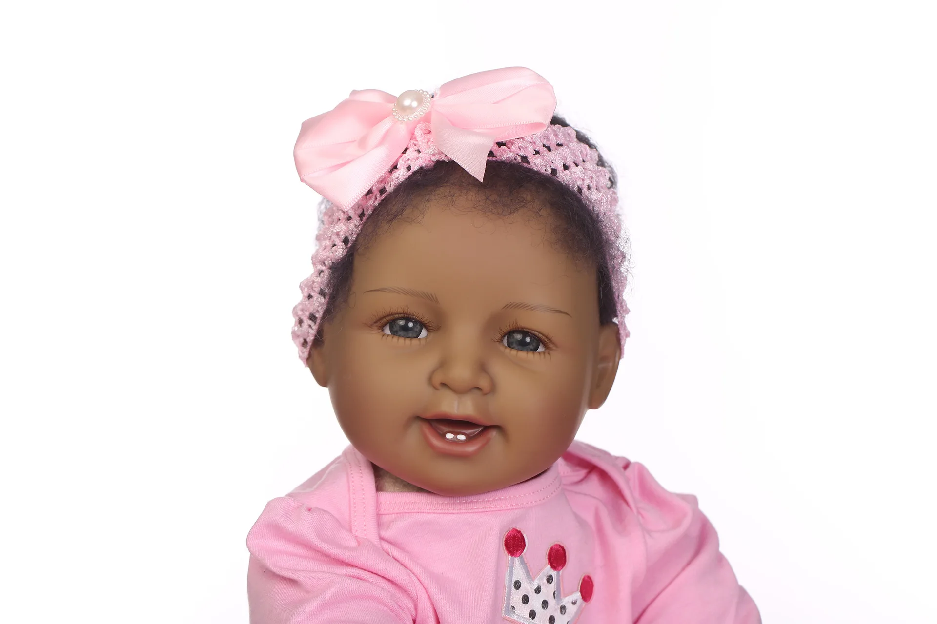 22 дюйма 55 см Reborn Baby черный куклы кожи винил Силиконовые Реалистичные мягкие малышей Кукла младенца для мальчиков и девочек, на день рождения, Рождество подарок