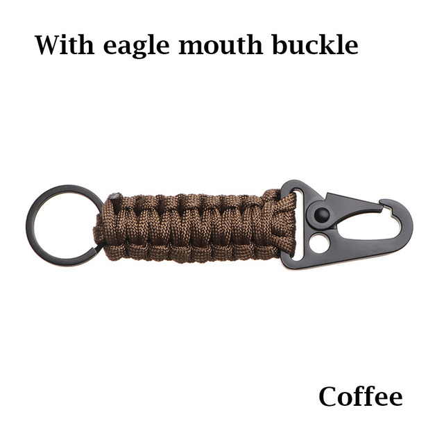 Rope Keychain Outdoor Camping Survival Kit Military Paracord Cord Rope Emergency Knot Bottle Opener Key Ring Carabiner Tool