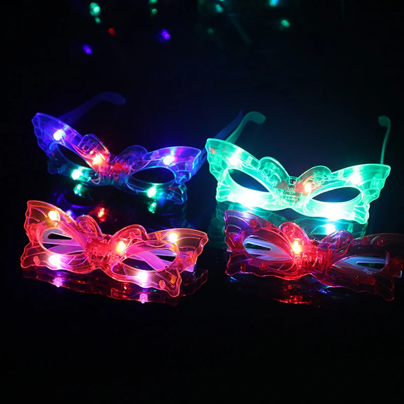 

Led Wedding Dress Party Light Butterfly Glasses For Christmas Birthday Halloween Decoration Supplies Glow 10pcs/lot Hot Sale