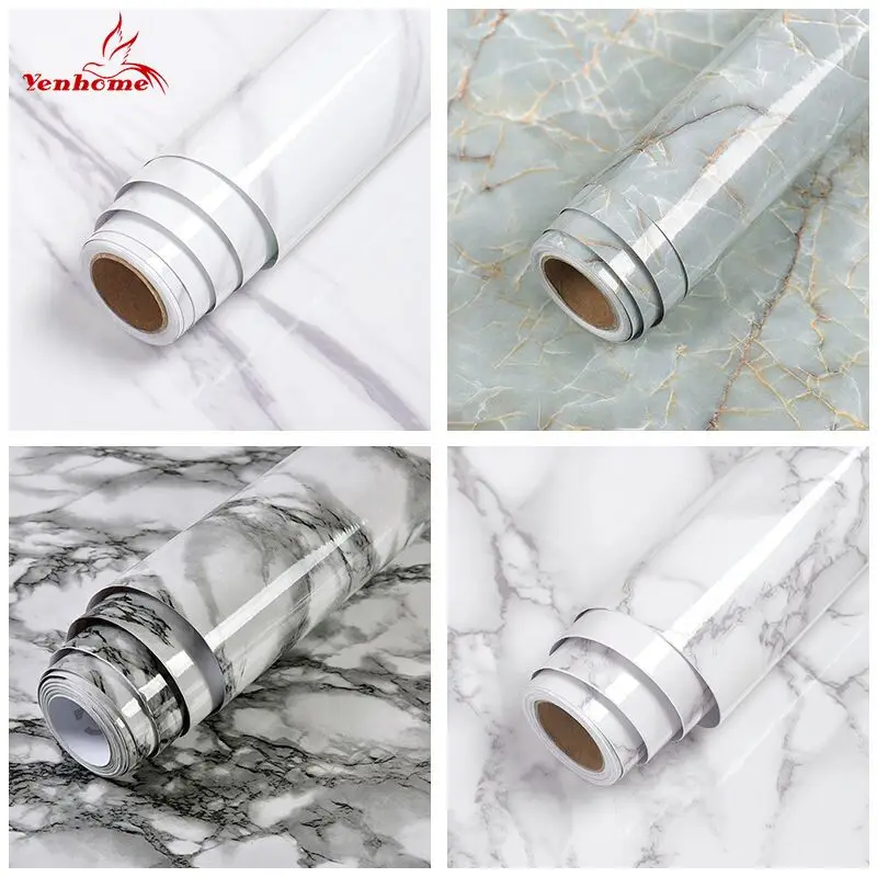 24 Colors Marble Waterproof Countertop Wall Sticker Self Adhesive Wallpaper Decorative Film Kitchen Cabinets PVC Contact Paper | Дом и сад