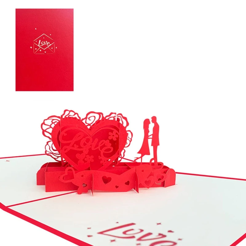 Love Heart Pop Up Biglietto Di San Valentino Biglietti Di Auguri Popup 3D Per Anniversario Di Matrimonio Tutte Le Occasioni Moglie Marito