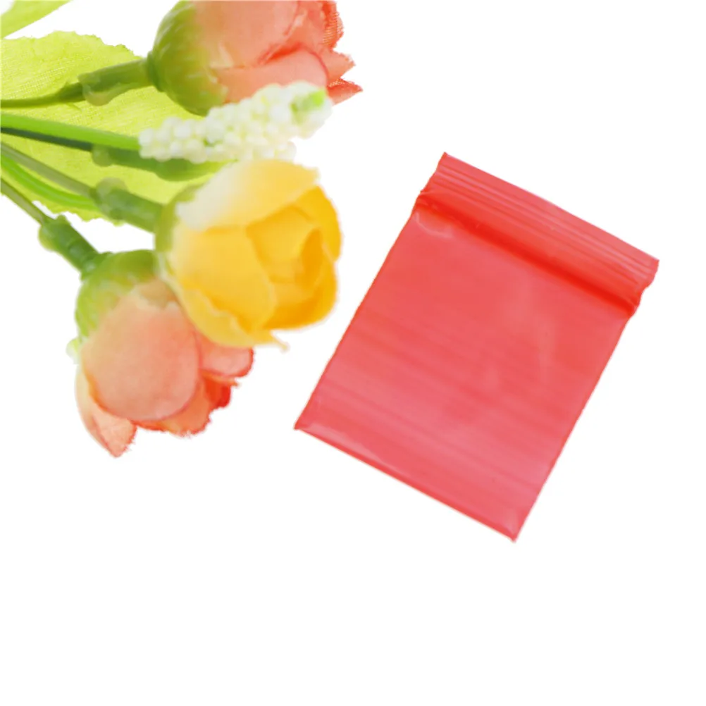 100pcs 3*4cm red Mini Bags Plastic Nuts Coins Packaging Bags Small Plastic Zipper Bag Jewelry Coin Poly Bag 4