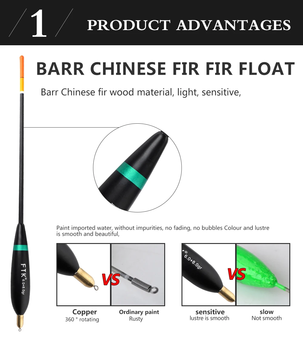 FTK Баргузинский пихта поплавок 3 цвета 3 шт./упапак. 4 шт./упак. поплавок вертикальный буй Смешанный Размер Карп Рыбалка Аксессуары