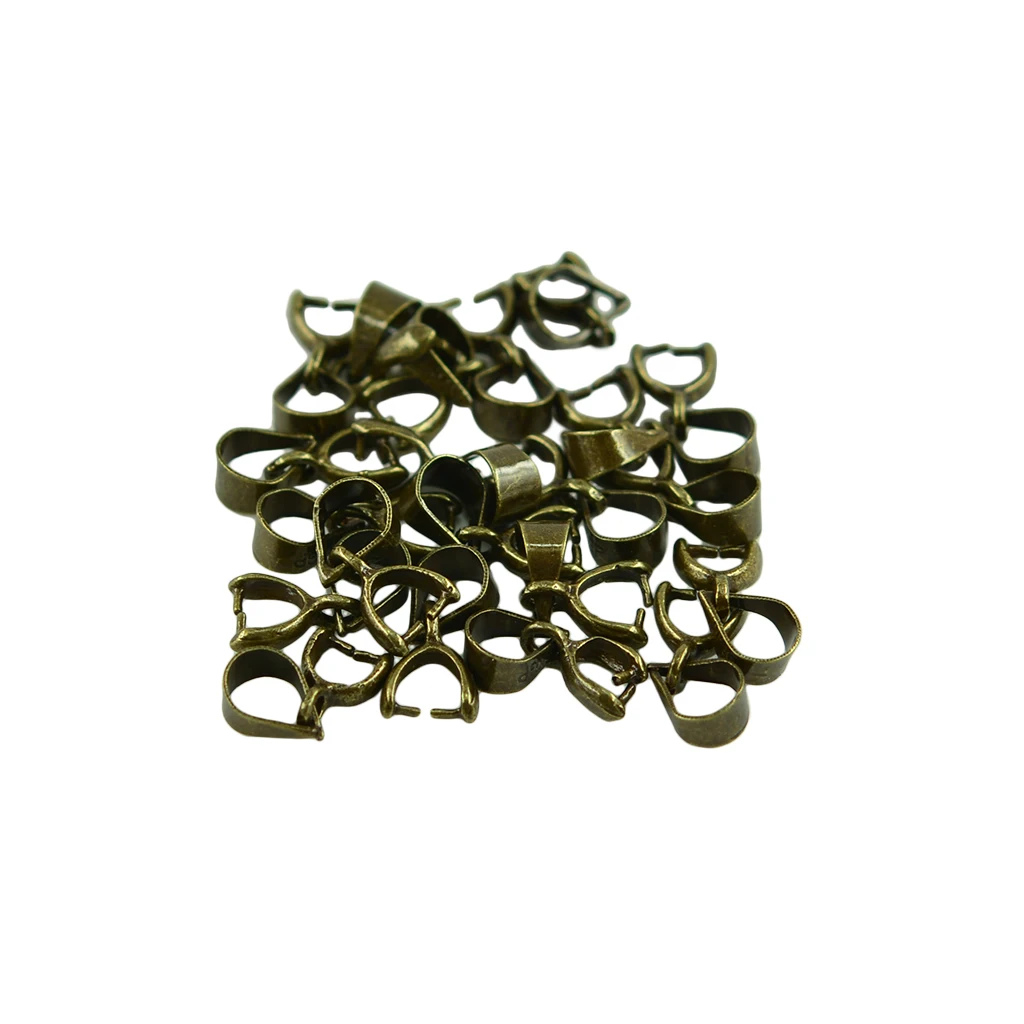 20 Pieces Pinch Bails Connector Clasps DIY Jewelry Making for Pendants Retro Bronze Connector Charms