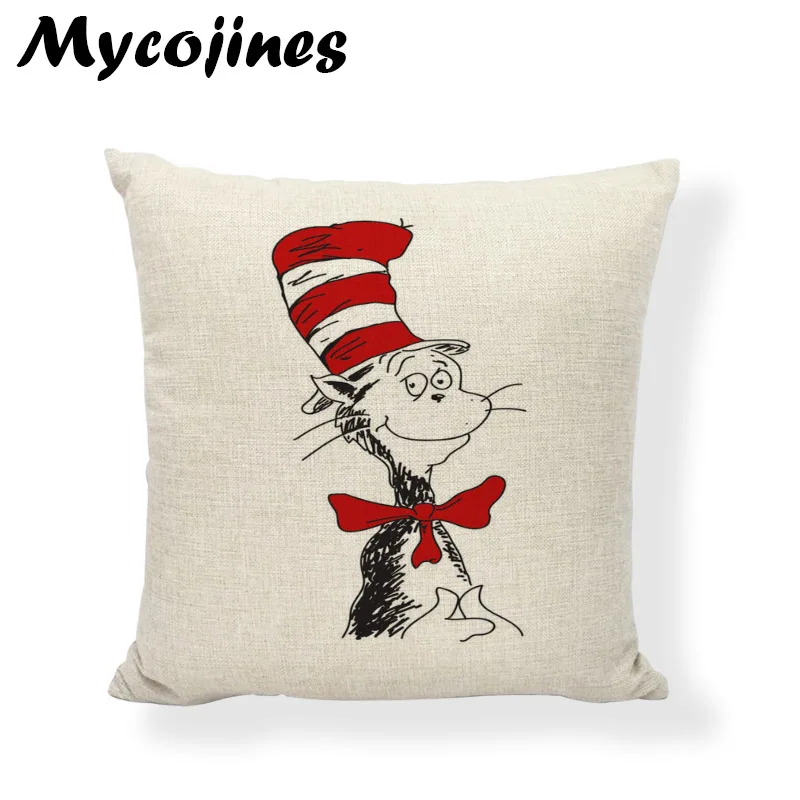 Высококачественная креативная наволочка Dr. Seuss, рыболовный шарик для дня рождения, гостиной, дивана, офисного кресла, декоративная наволочка