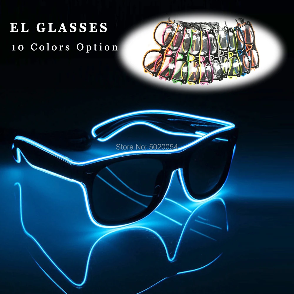 

Bright Light Novelty Costumes Accessories Festival Gift LED DJ Glasses Light Up Luminous Glasses Decorative Party Glasses