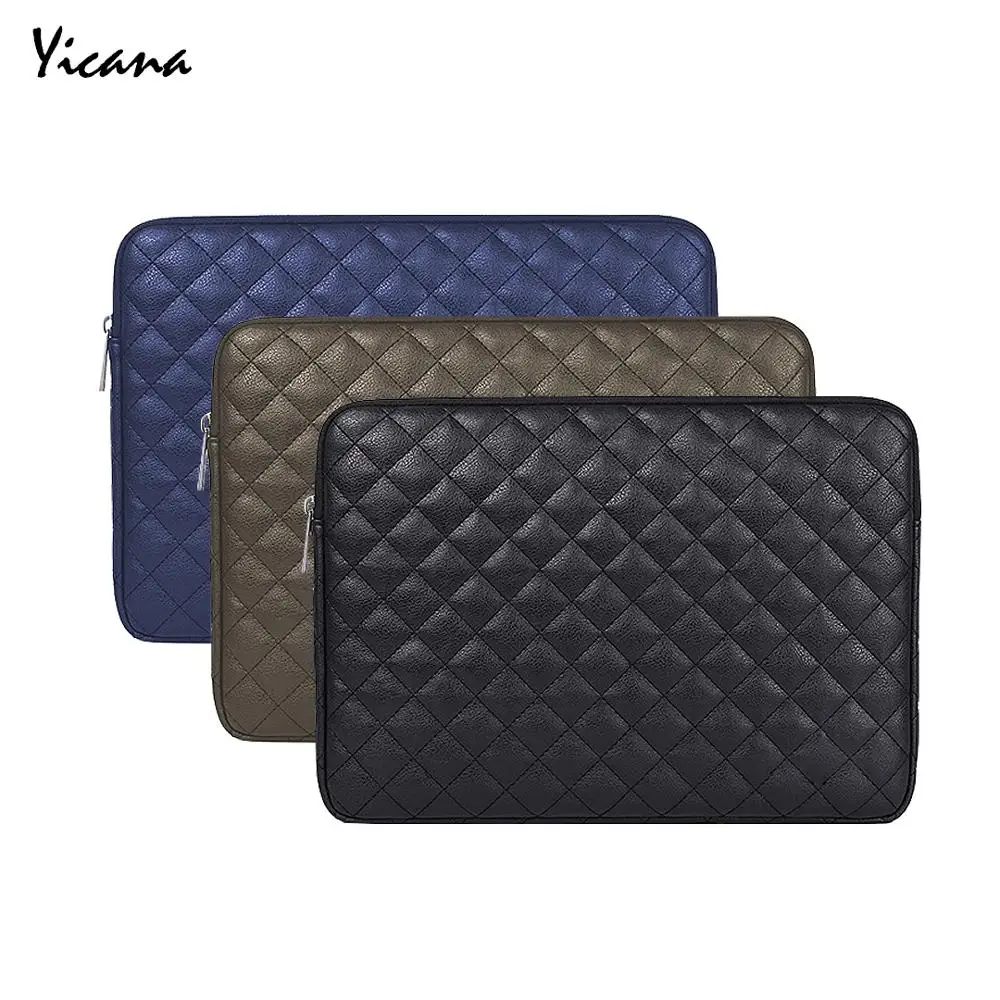 

Yicana Pu Leather business Laptop Sleeve bag Notebook Case Computer Cover for Macbook Air Pro Retina 11.6 13.3 15.4inch