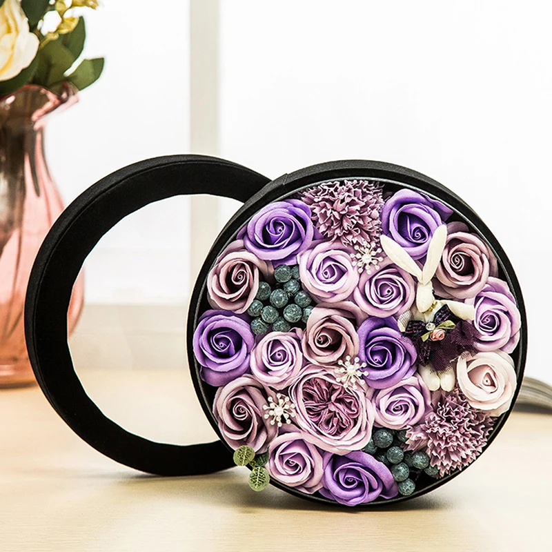 Thanksgiving Valentine's Day gift box simulation rose party birthday room decoration gift rose soap flower - Цвет: LV0636Z