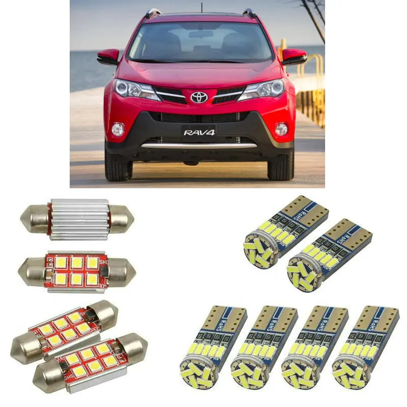 Внутренний светодиодный автомобильный светильник s для Toyota rav4 mk4 a4 2012 автомобильные аксессуары фонарь для багажника номерного знака светильник 8 шт
