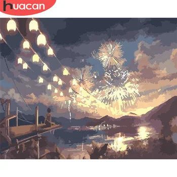 

HUACAN Paint By Number River Hand Painted Painting Art Drawing On Canvas Gift DIY Pictures By Numbers Scenery Kits Home Decor