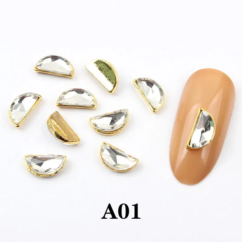A01 30 kinds style crystal strass nail art stones alloy 3d decor sparkle nail charms rhinestones for designer jewelry accessories - Цвет: A01