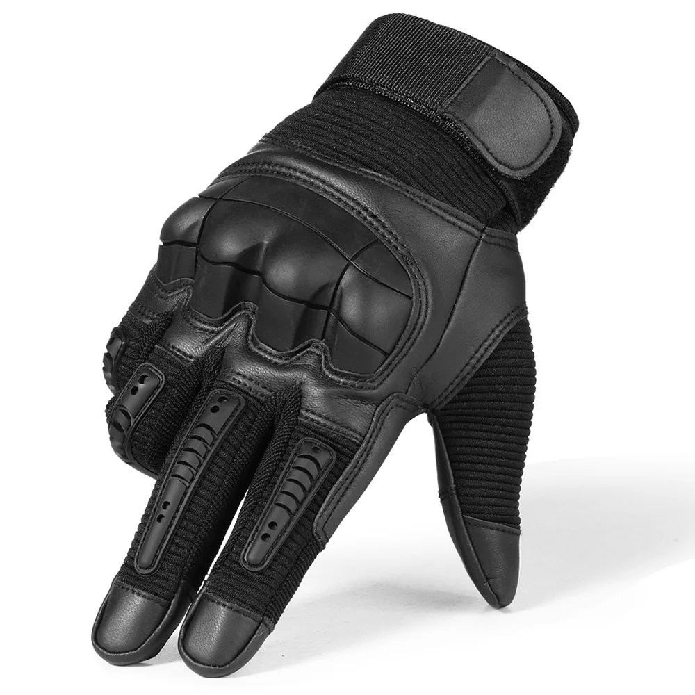 Full Finger Black Сенсорный экран Жесткий Костяшки Тактические перчатки из искусственной кожи армейский военные Военный Боевой guantes tacticos страйкбол Спорт на открытом воздухе велосипедный Пейнтбол Охота Swat - Цвет: Full Finger Black