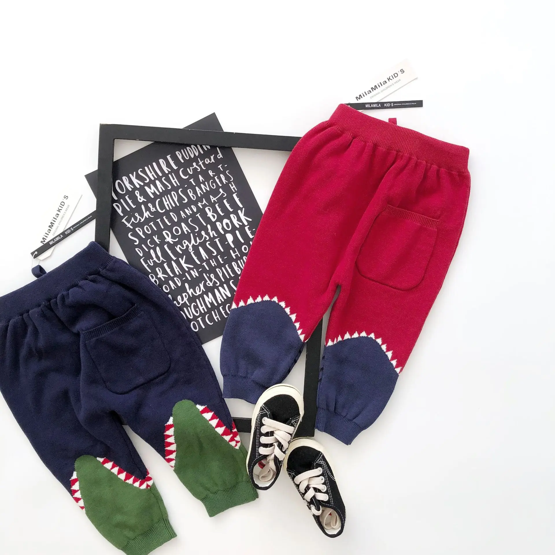 Tonytaoaby/Хлопковые трикотажные брюки; акулы; крокодиловые брюки для мальчиков и девочек; сезон осень-зима