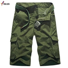 Летние мужские Шорты хлопковые военные камуфляжные мужские свободные рабочие пляжные шорты мужские шорты кэжуал брендовая одежда(не пояс