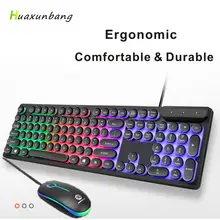 2,4G беспроводная мышь и клавиатура, набор, панк, анти-всплеск, USB, проводная, мультифункциональная, игровая клавиатура для игрового компьютера, телевизора, офиса, ПК