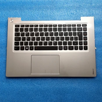 شراءجديد/Orig المملكة المتحدة الخلفية لوحة مفاتيح لأجهزة لينوفو IdeaPad U430P U430 Palmrest الغطاء العلوي العلوي مع لوحة اللمس