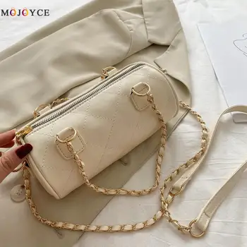 

Cylinder Shaped Shoulder Messenger Handbags Bags For Women 2020 PU Leather Chain Shoulder Crossbody Bags with the Bucket Design